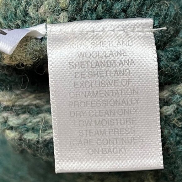 90s Vintage Susan Bristol Shetland Wool Cardigan Sweater Christmas Holly Size XL - Picture 11 of 11